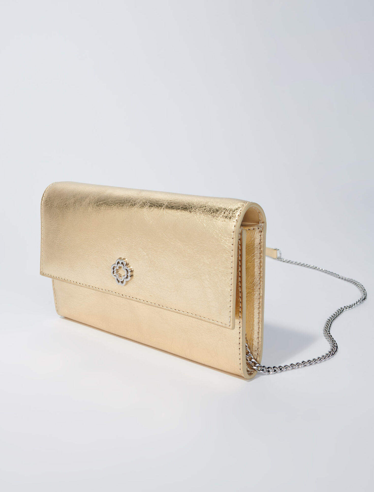 Pochette con catena in pelle