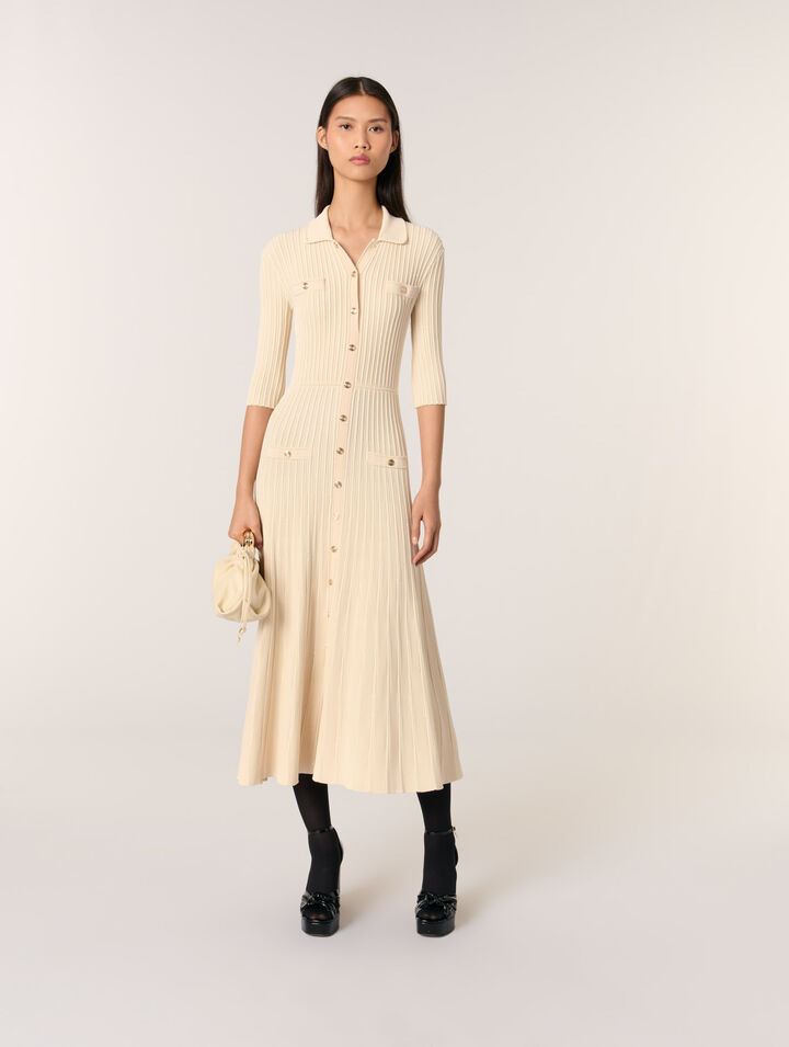 Abito midi in maglia paillettes