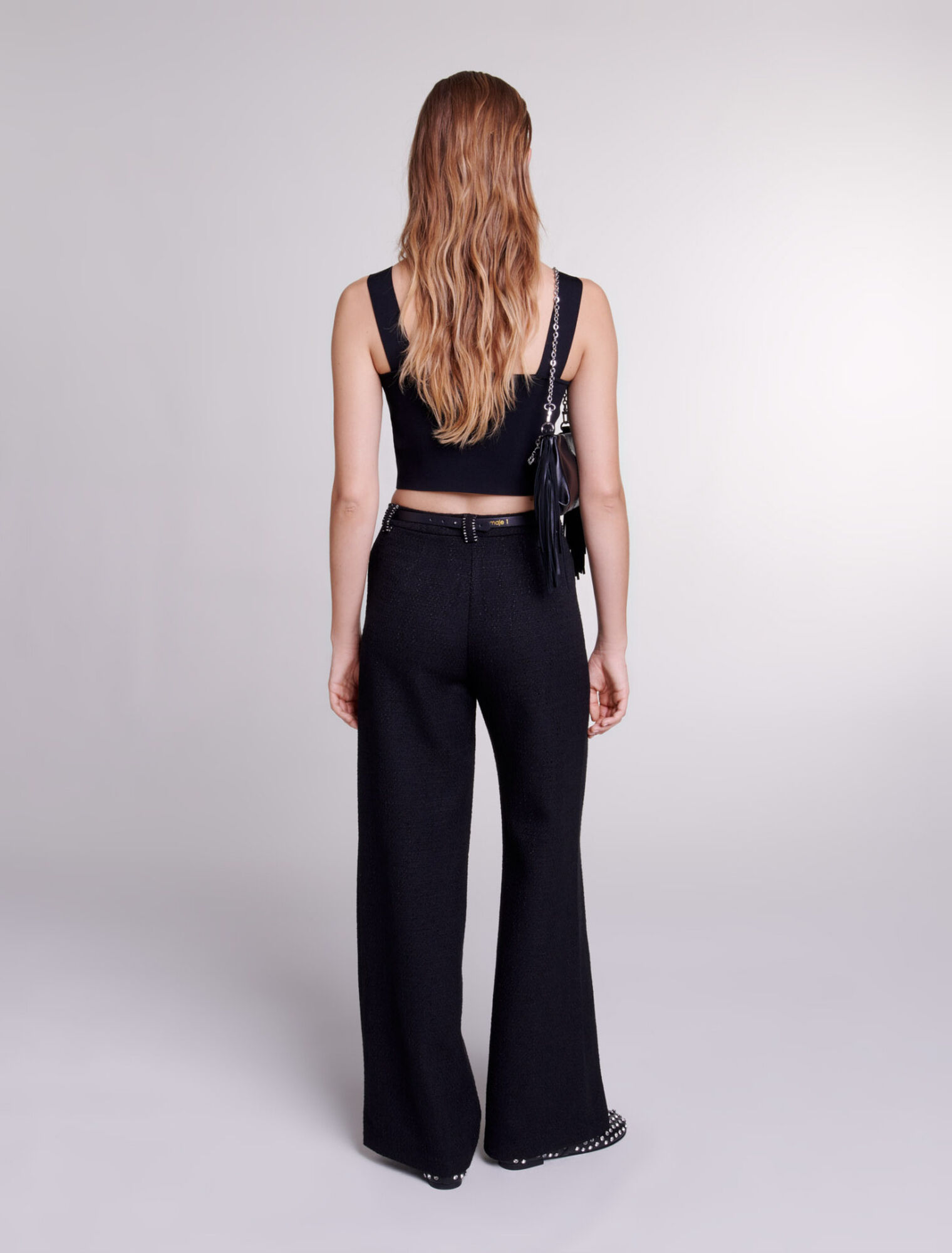 Pantaloni larghi in tweed