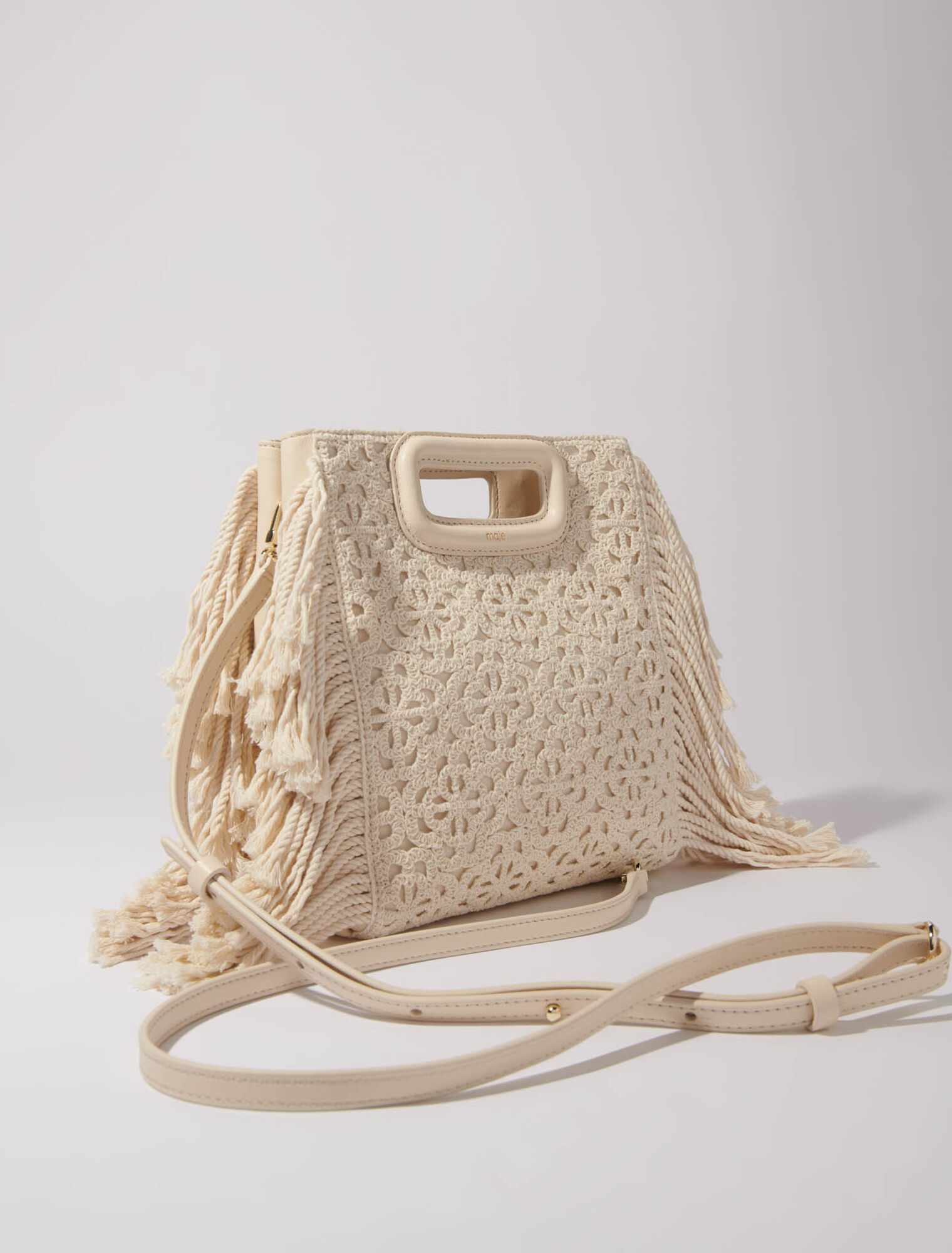 Borsa M ricamata con effetto pizzo