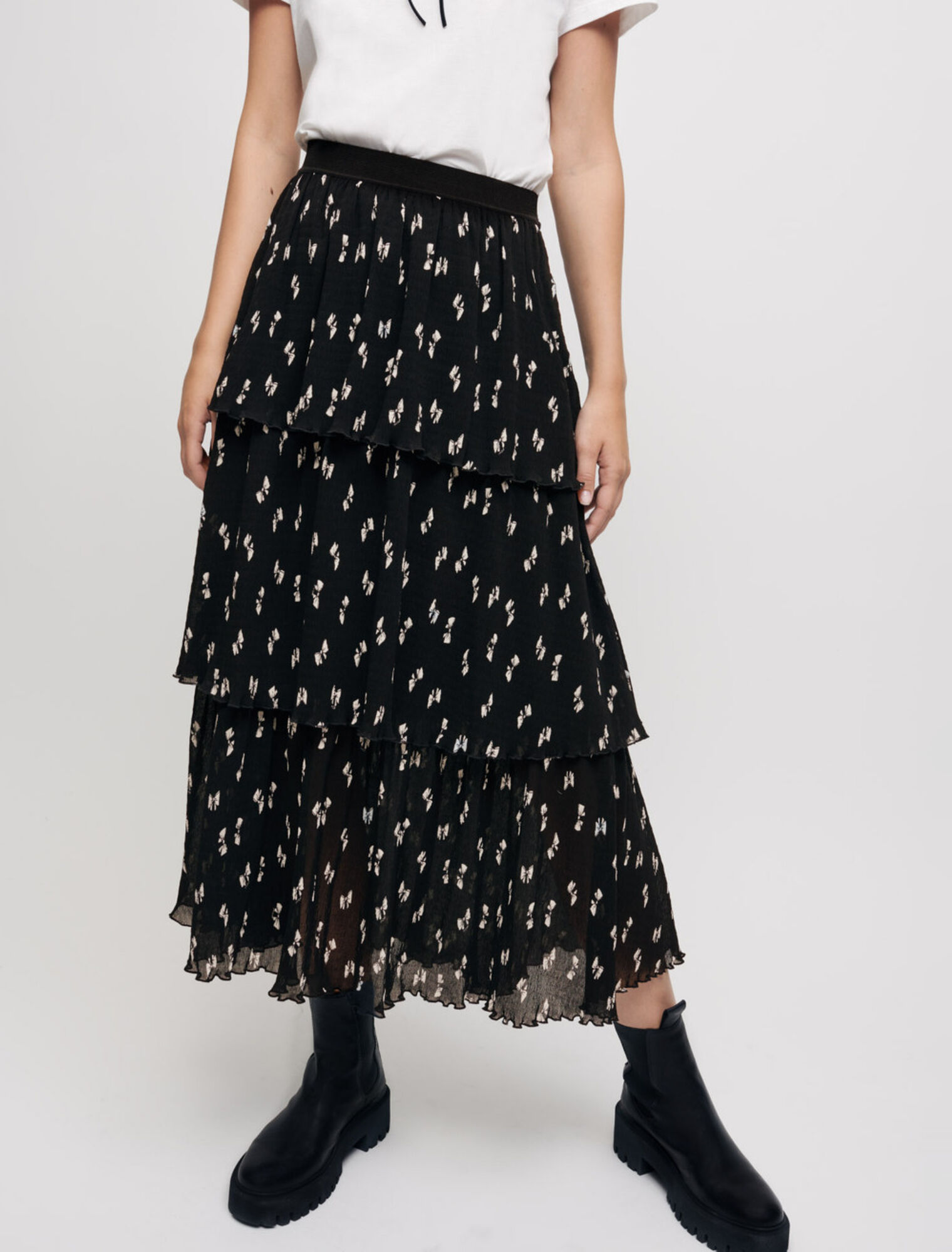 Sottoveste mini plissettata con stampa