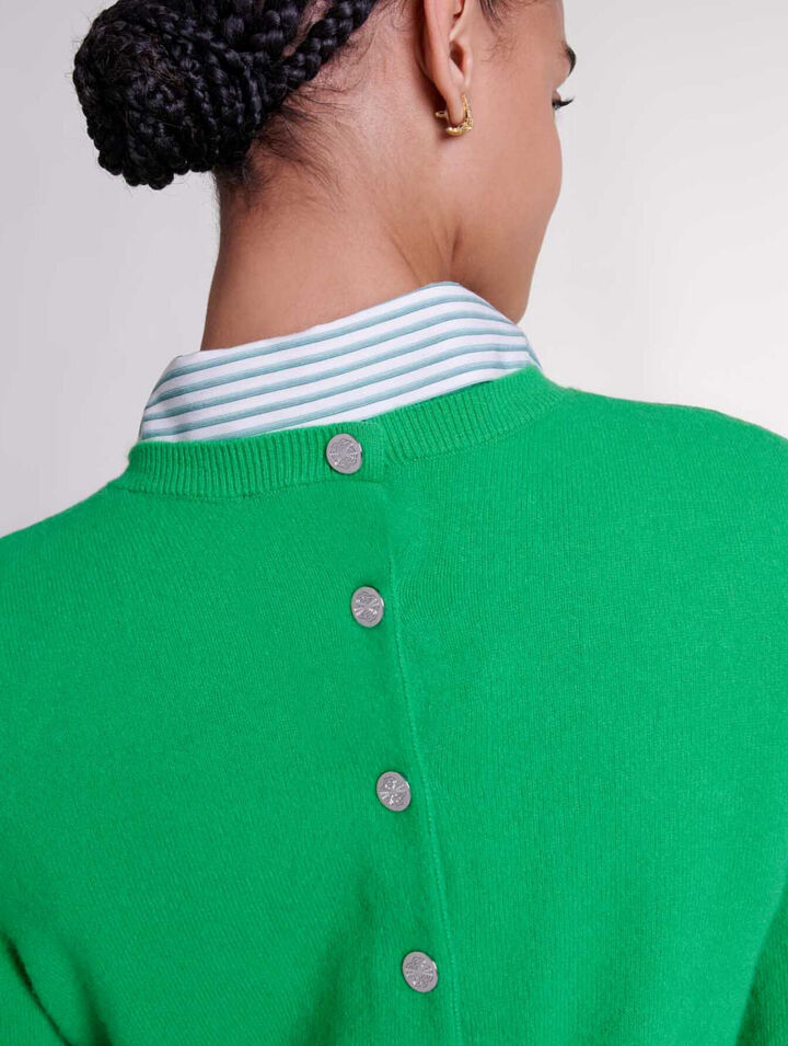 Cardigan in cashmere e lana