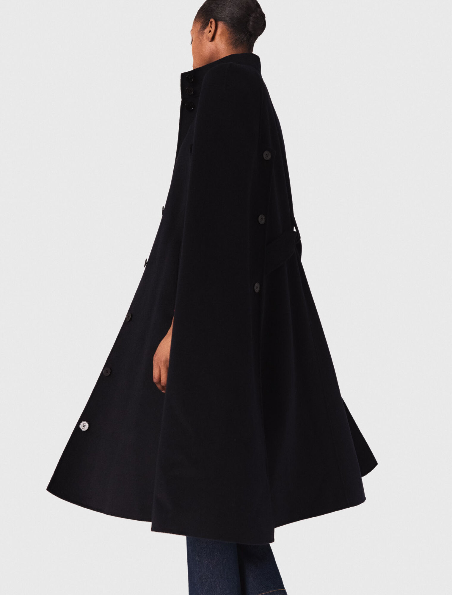 Cappotto lungo double face mantella