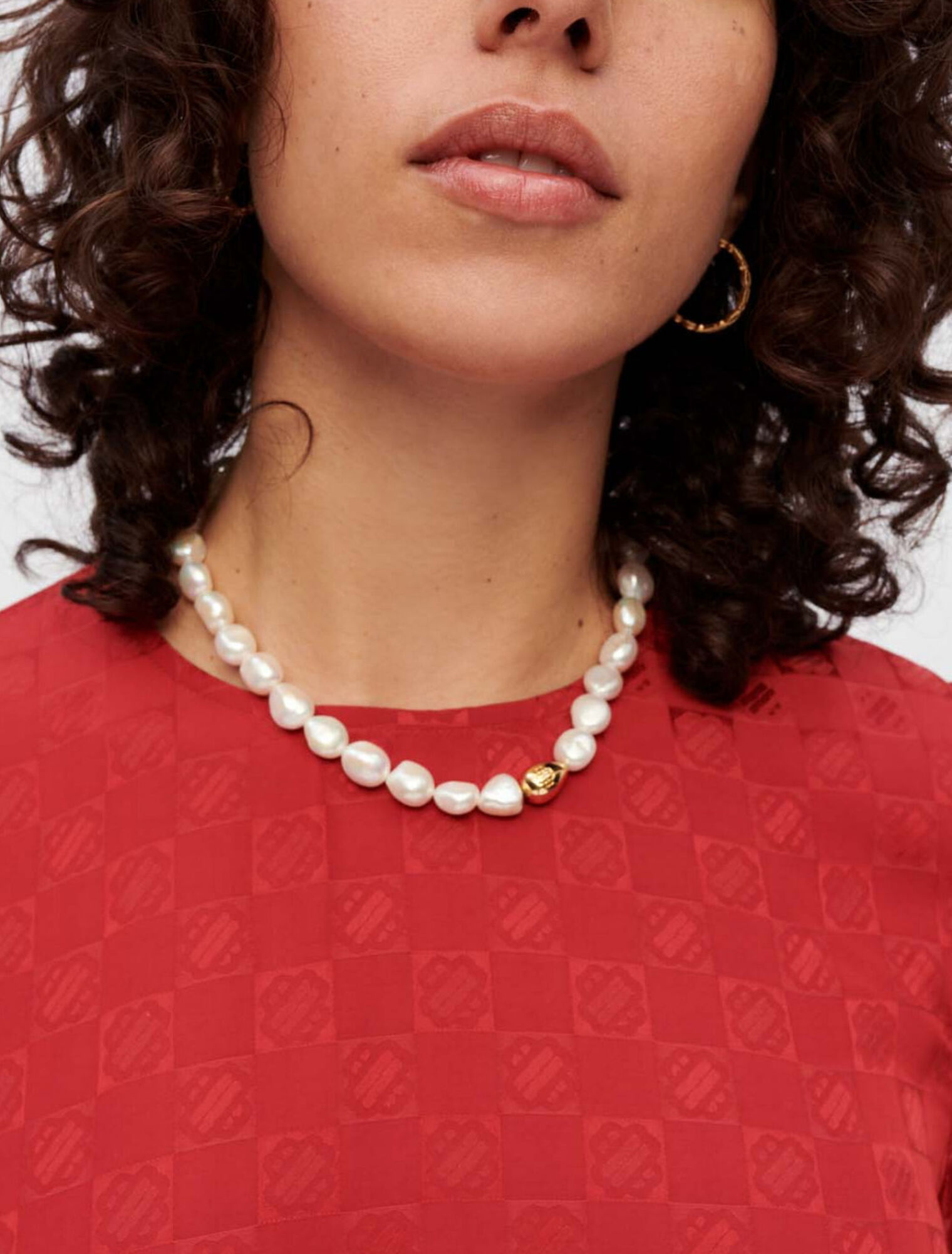 Abito in viscosa jacquard Clover Maje