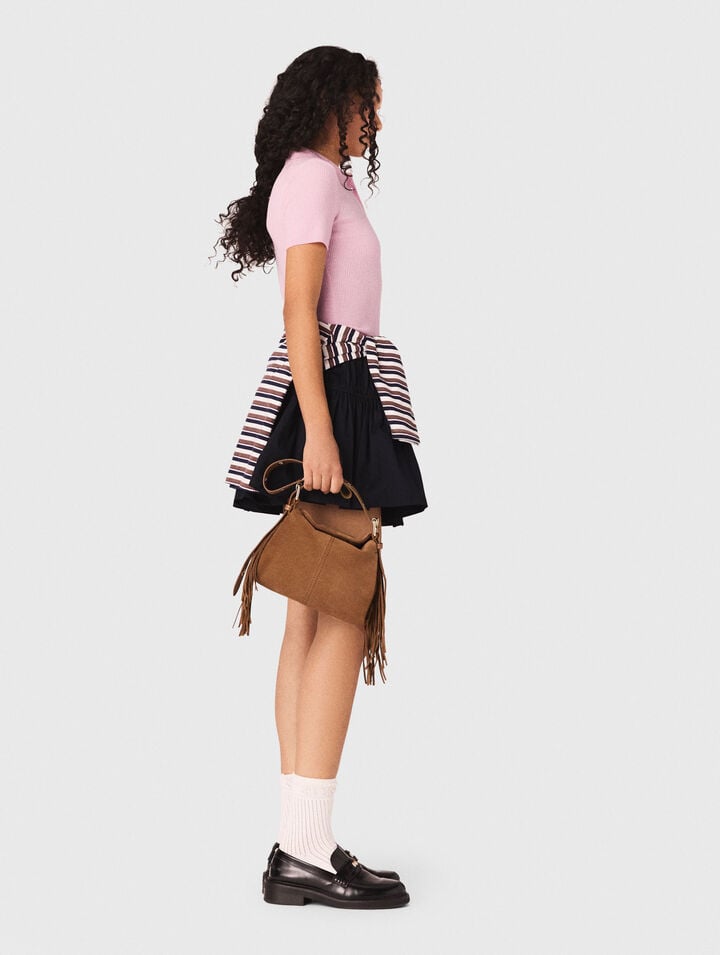 Pullover a coste collo polo