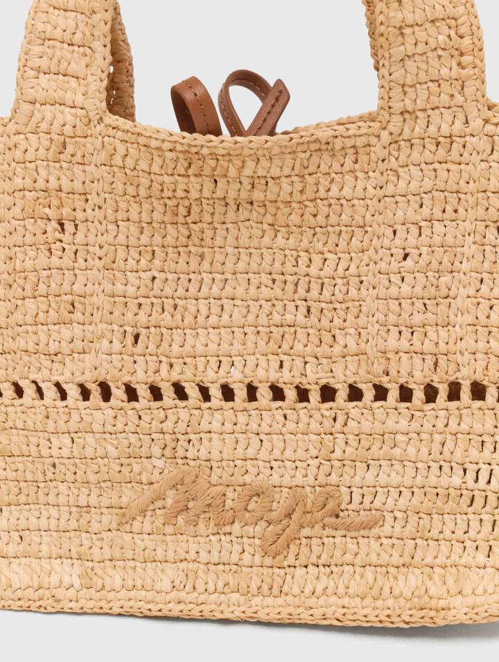 Mini shopping bag in rafia naturale