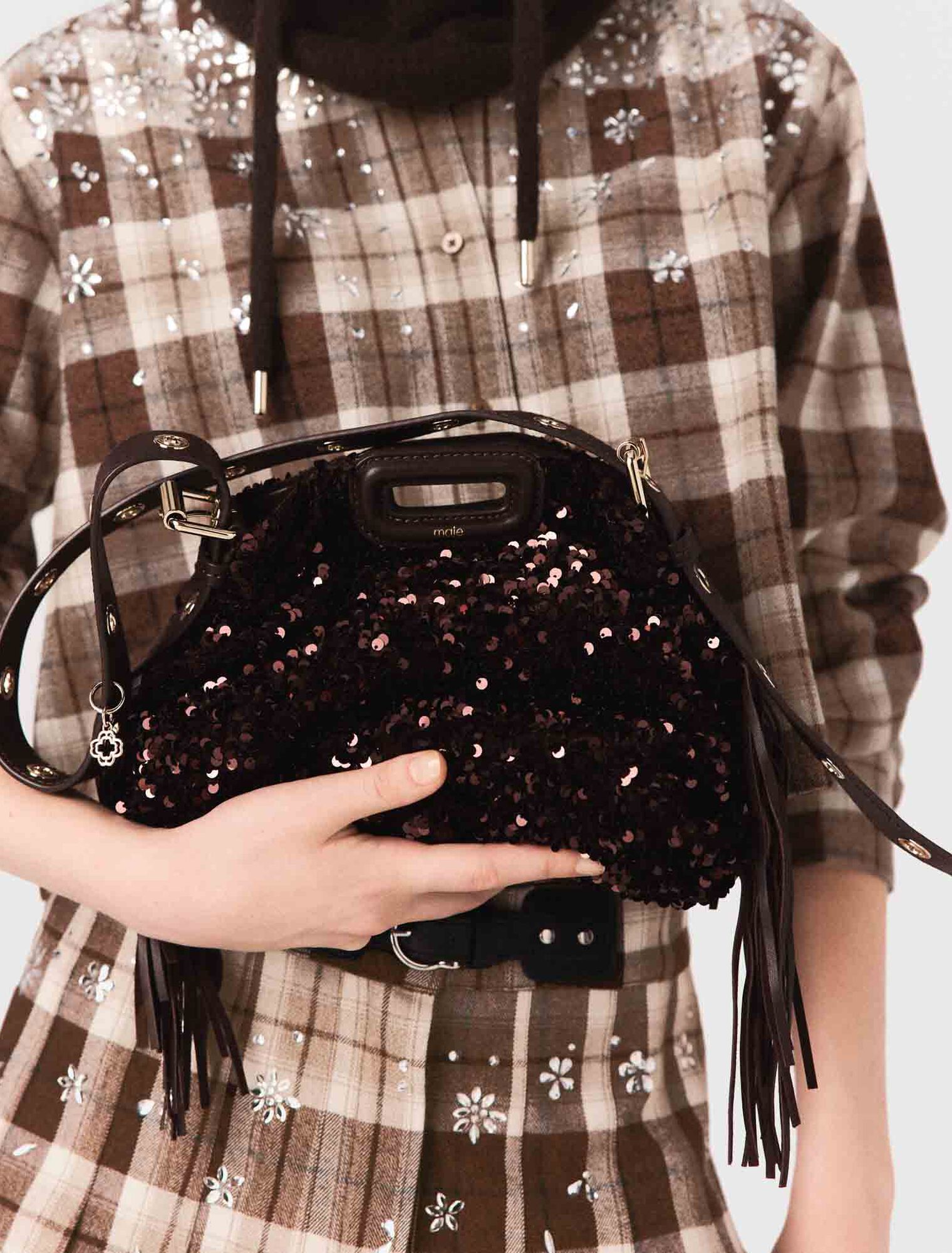 Camicia a quadri glitterata