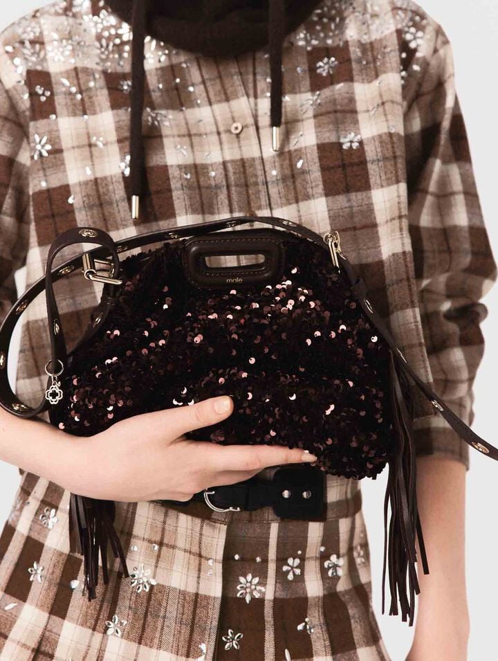 Camicia a quadri glitterata