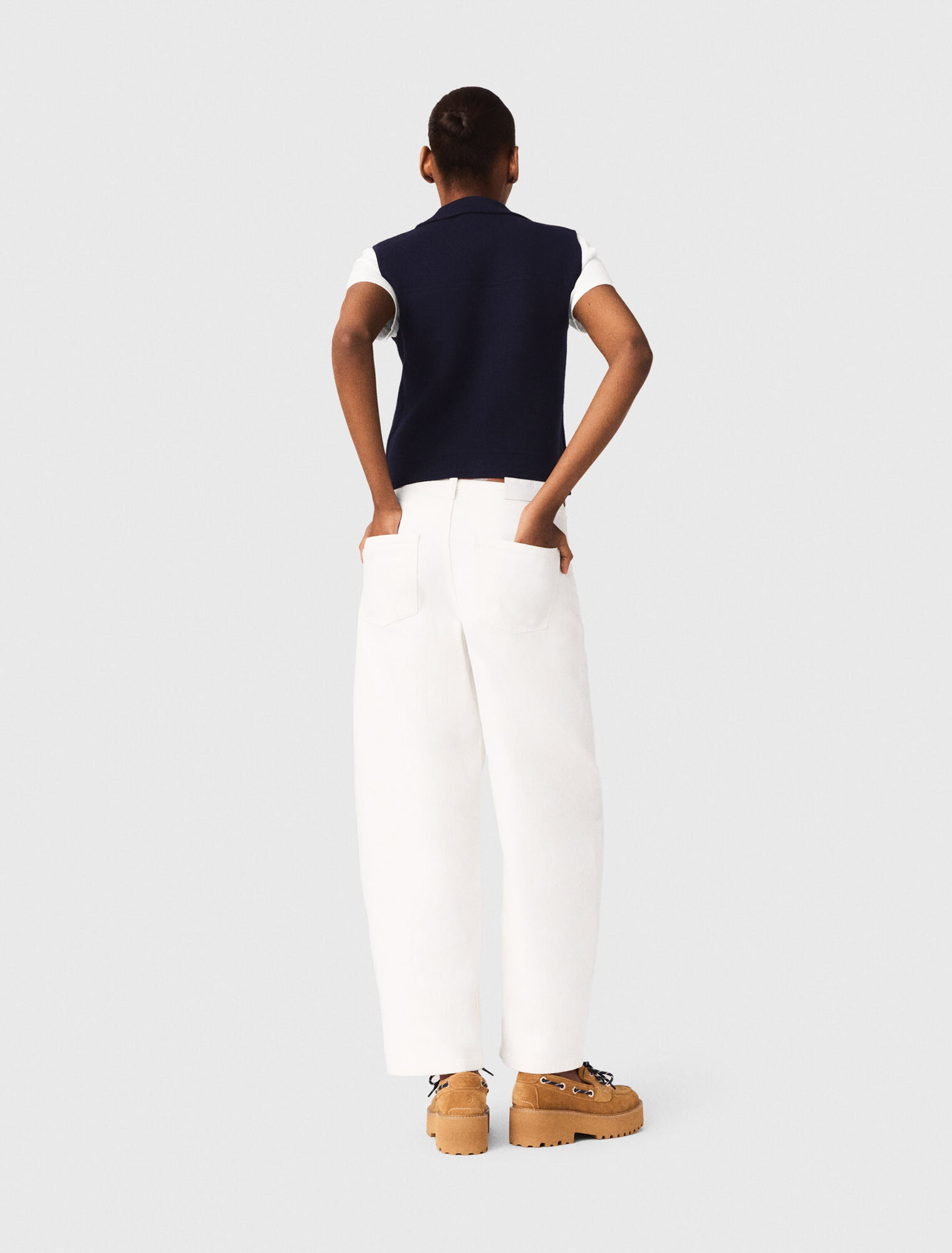 Gilet in maglia con collo polo