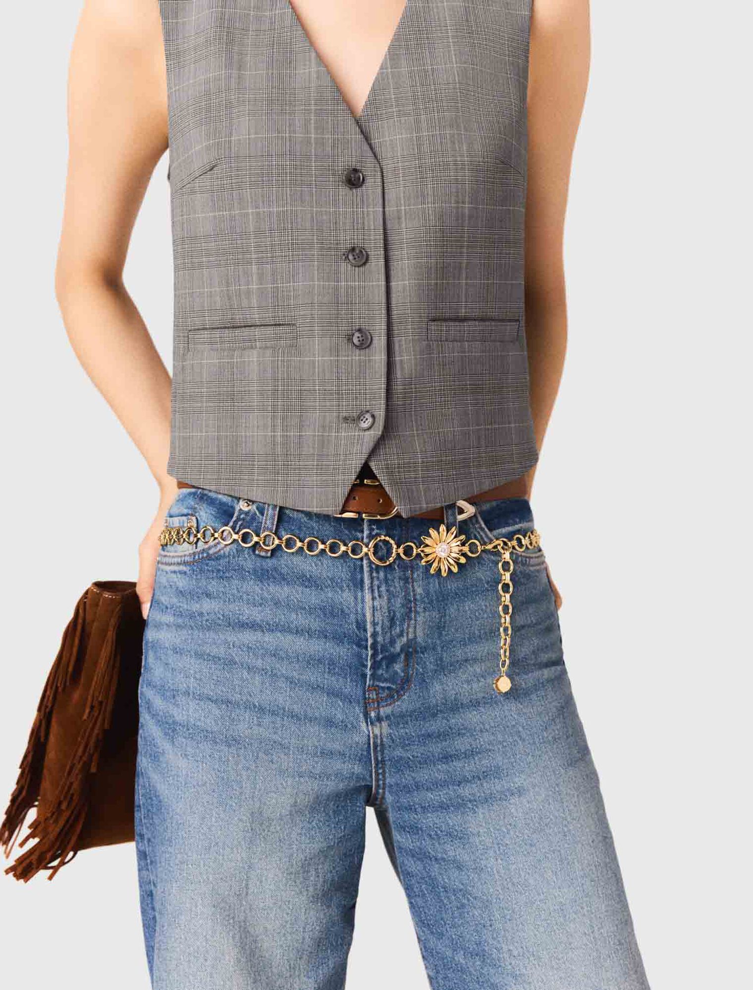 Cintura a catena con fiori