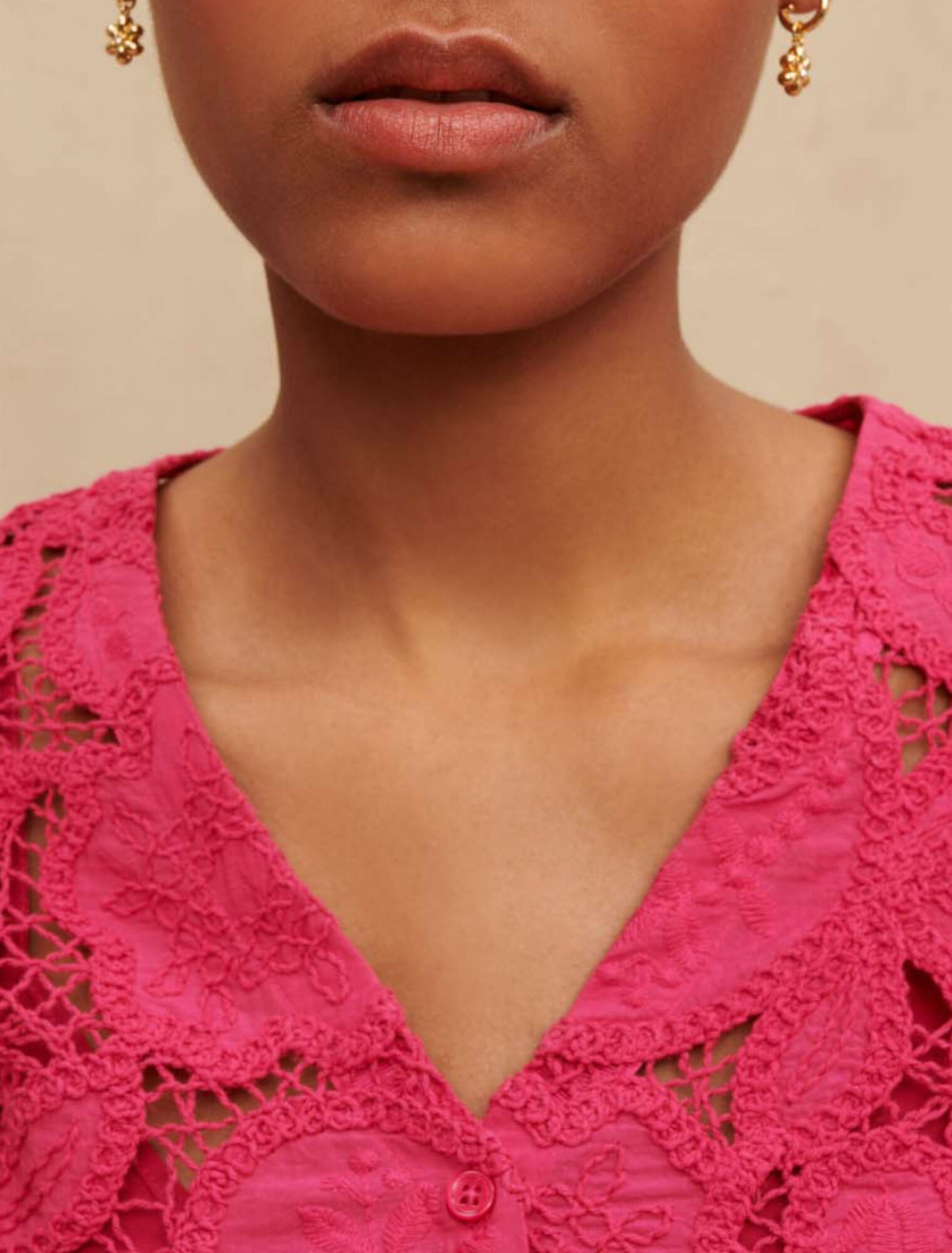 Camicia cropped traforata