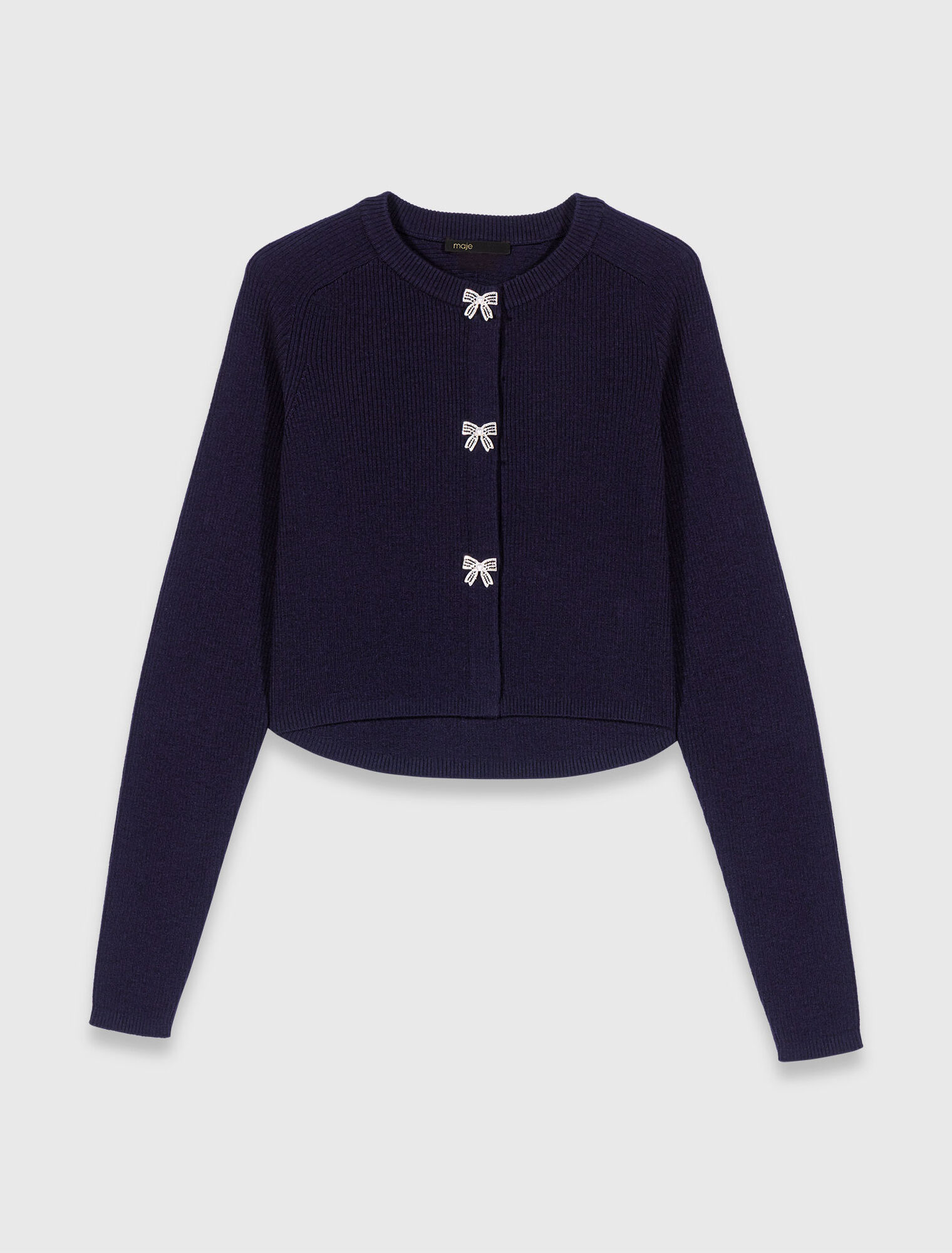 Cardigan bottoni fiocco gioiello