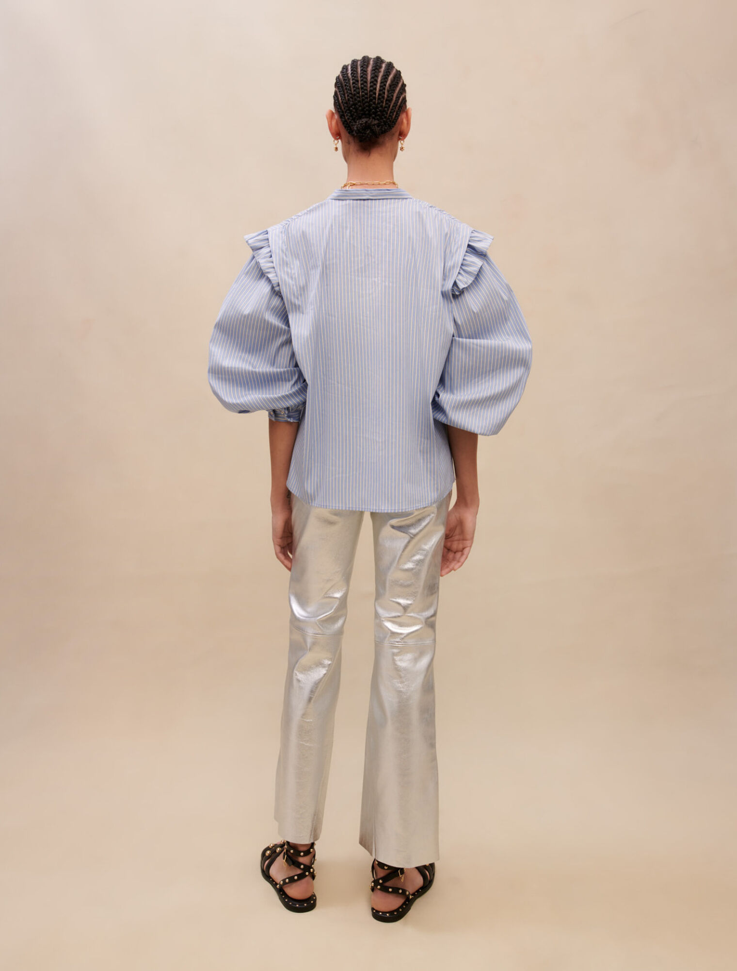 Camicetta blu a righe