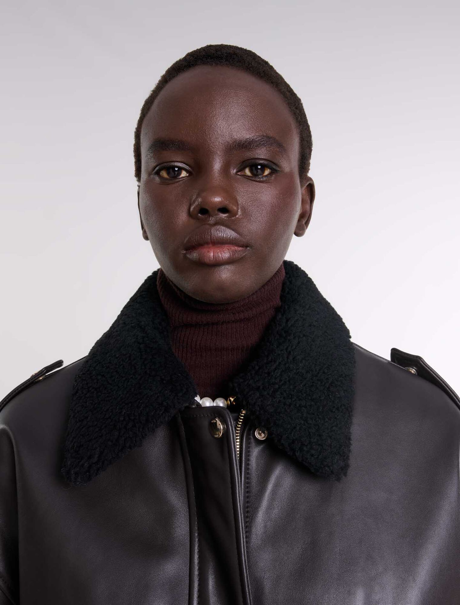 Giacca oversize di pelle