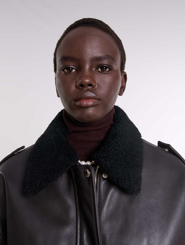 Giacca oversize di pelle