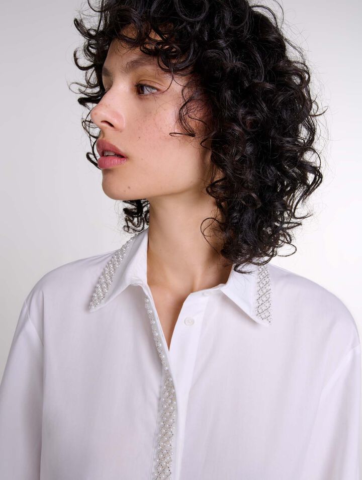 Abito a camicia ornato con perline