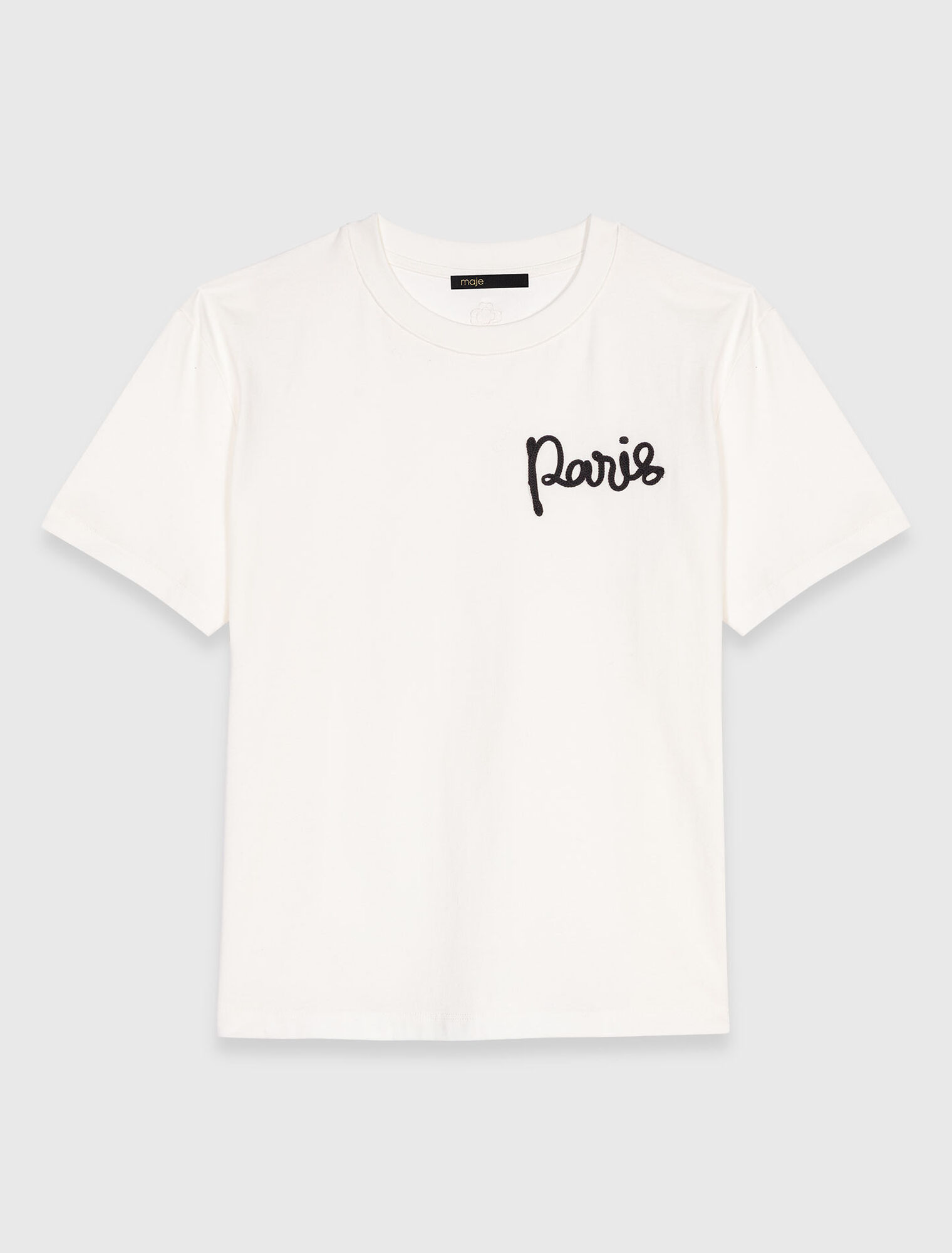 T-shirt con logo Paris ricamato