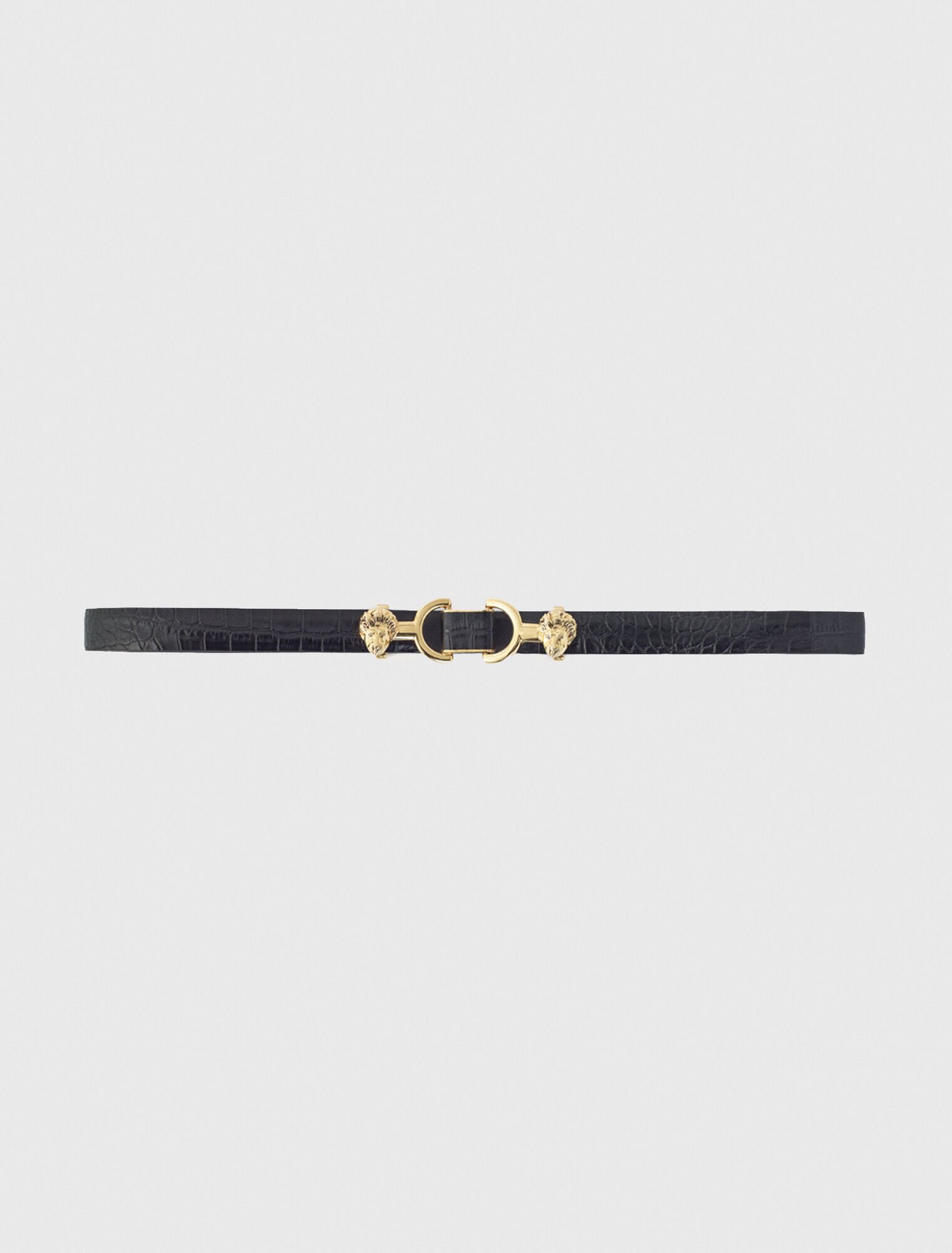 Cintura fine in pelle fibbia leone