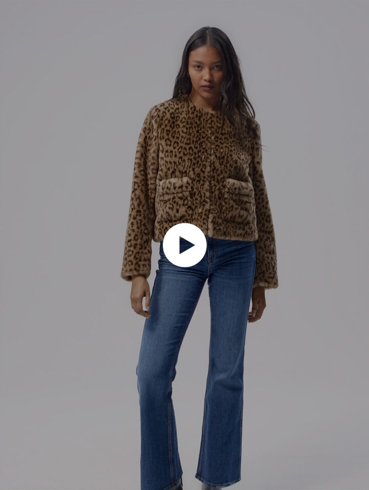 Giacca corta in pelliccia sintetica