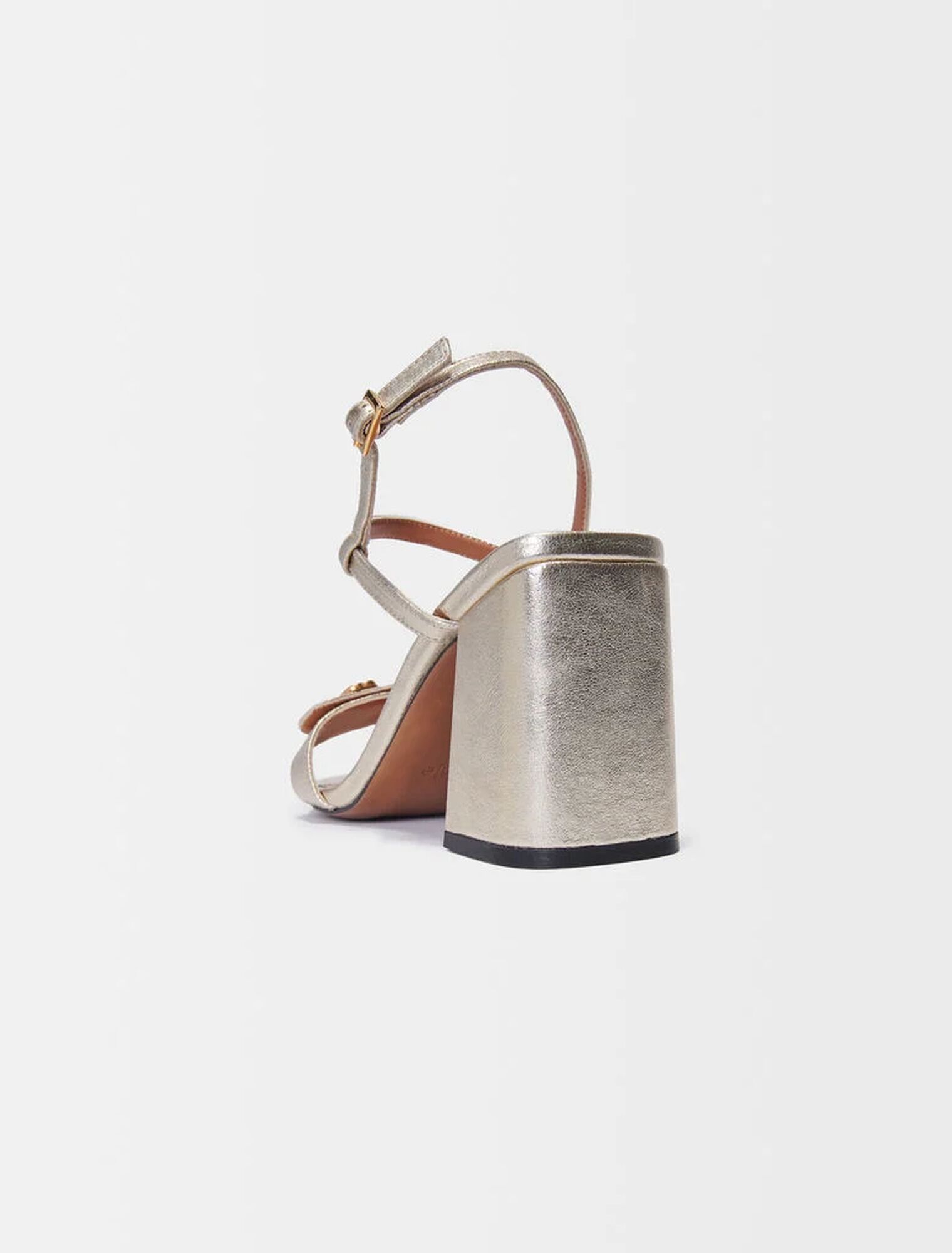 Sandali in pelle metallizzata