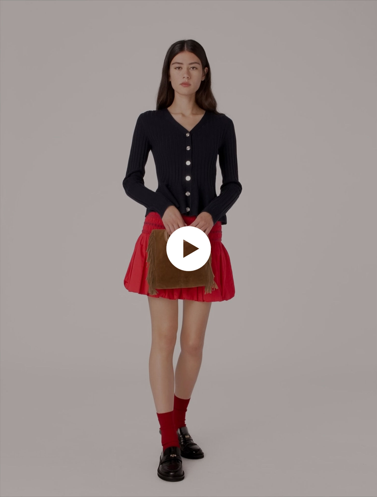 Cardigan con vita peplo