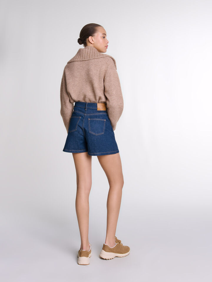 Pantaloncini trompe l'oeil in denim