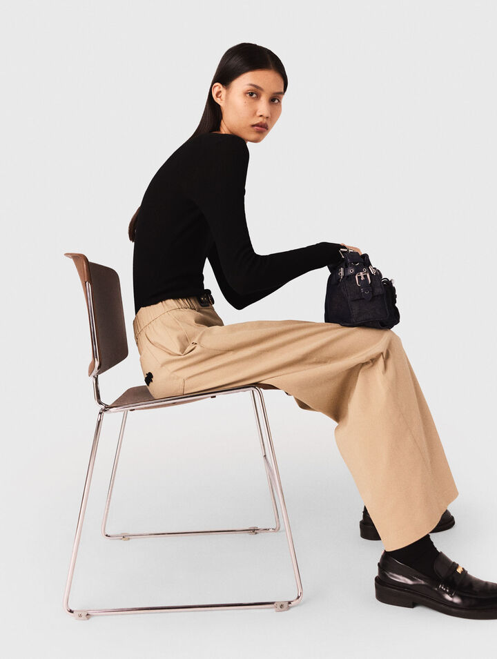 Pantaloni larghi in cotone
