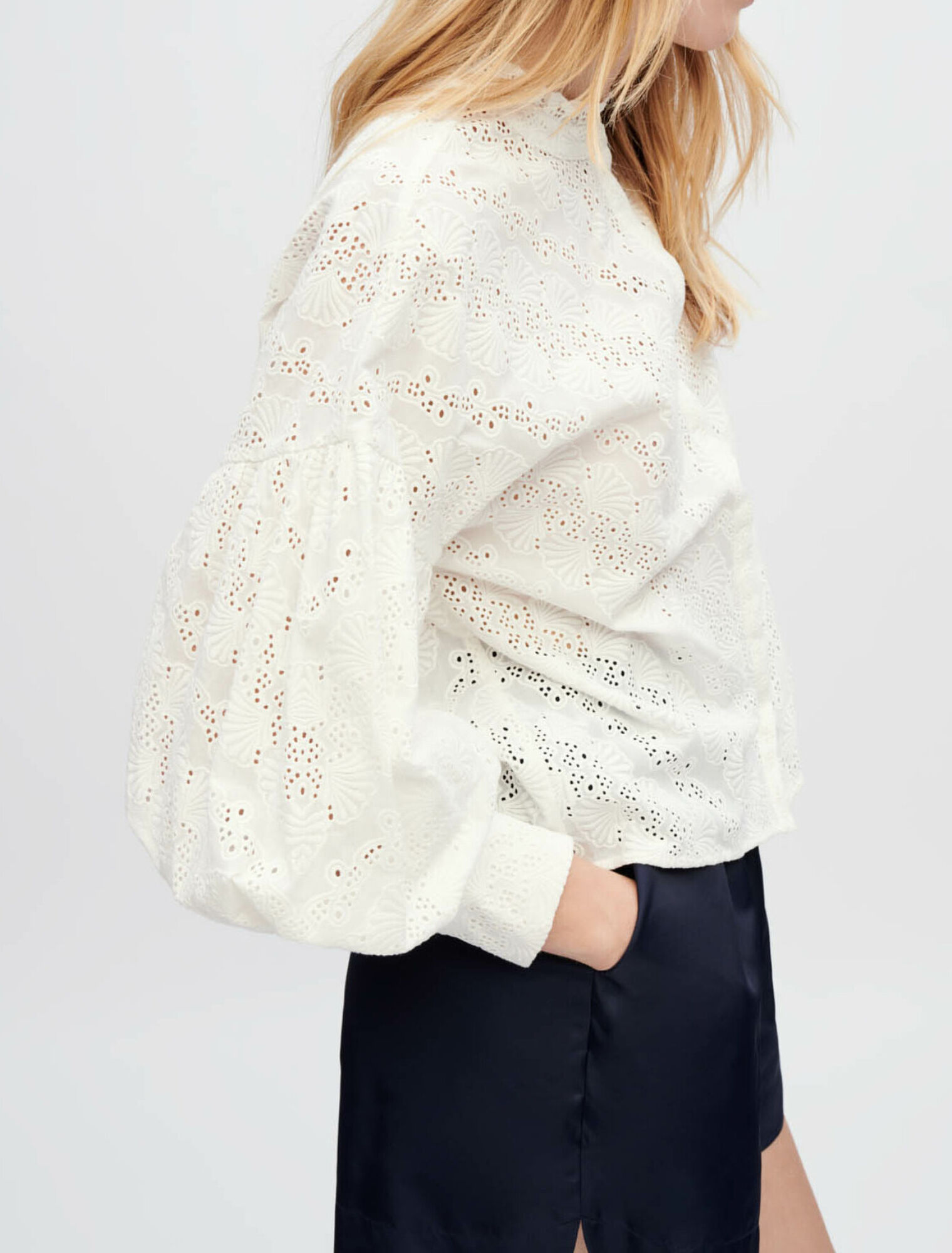 Camicia in cotone ricamato