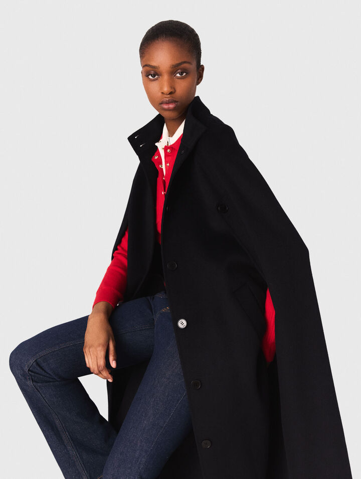 Cappotto lungo double face mantella