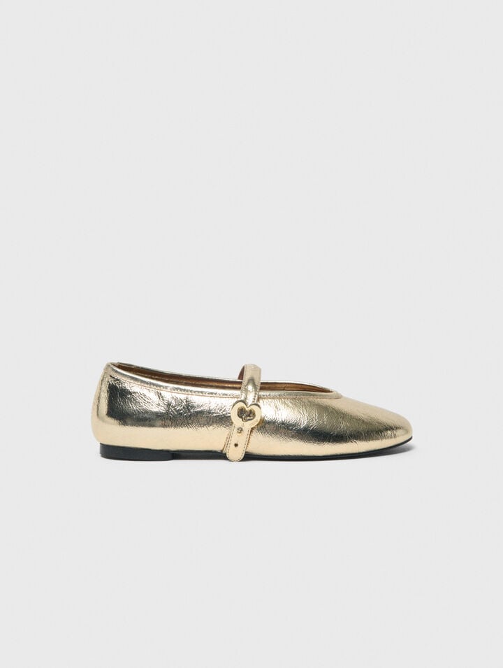 Ballerine in pelle metallizzata