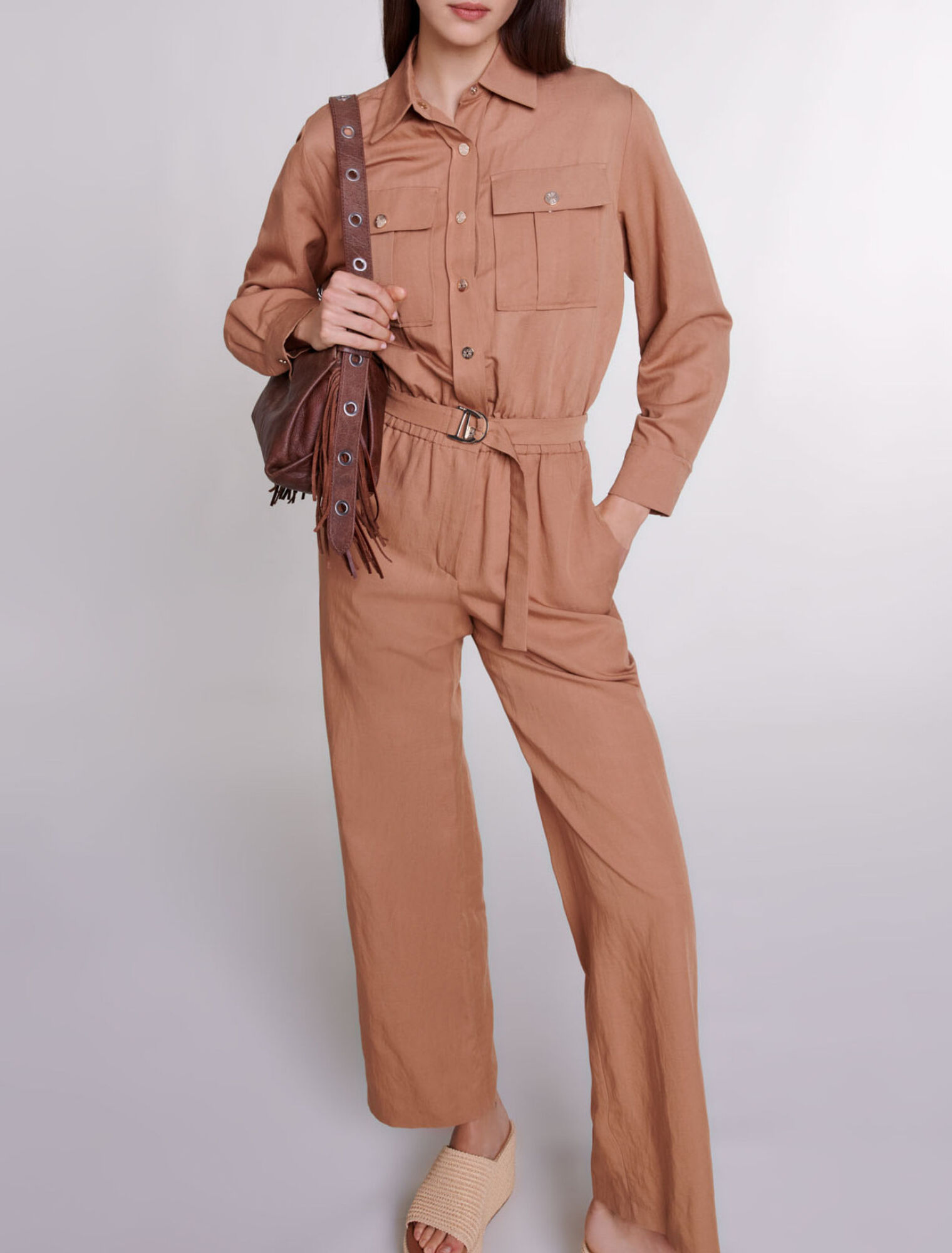 Tuta jumpsuit in misto lino