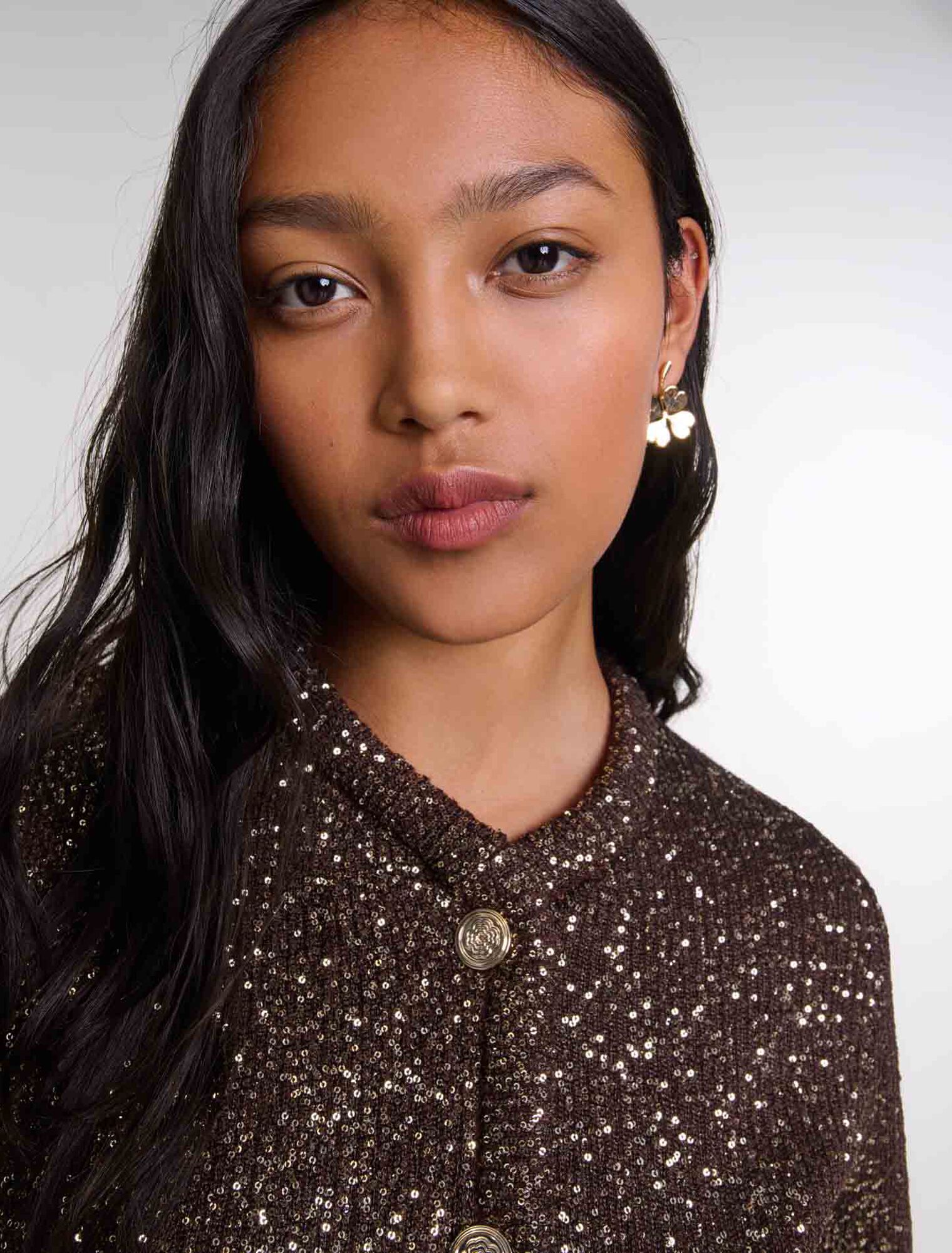 Cardigan con lustrini