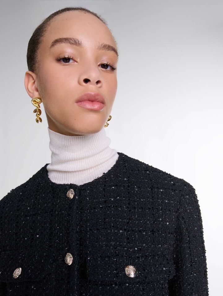 Giacca in tweed con lustrini
