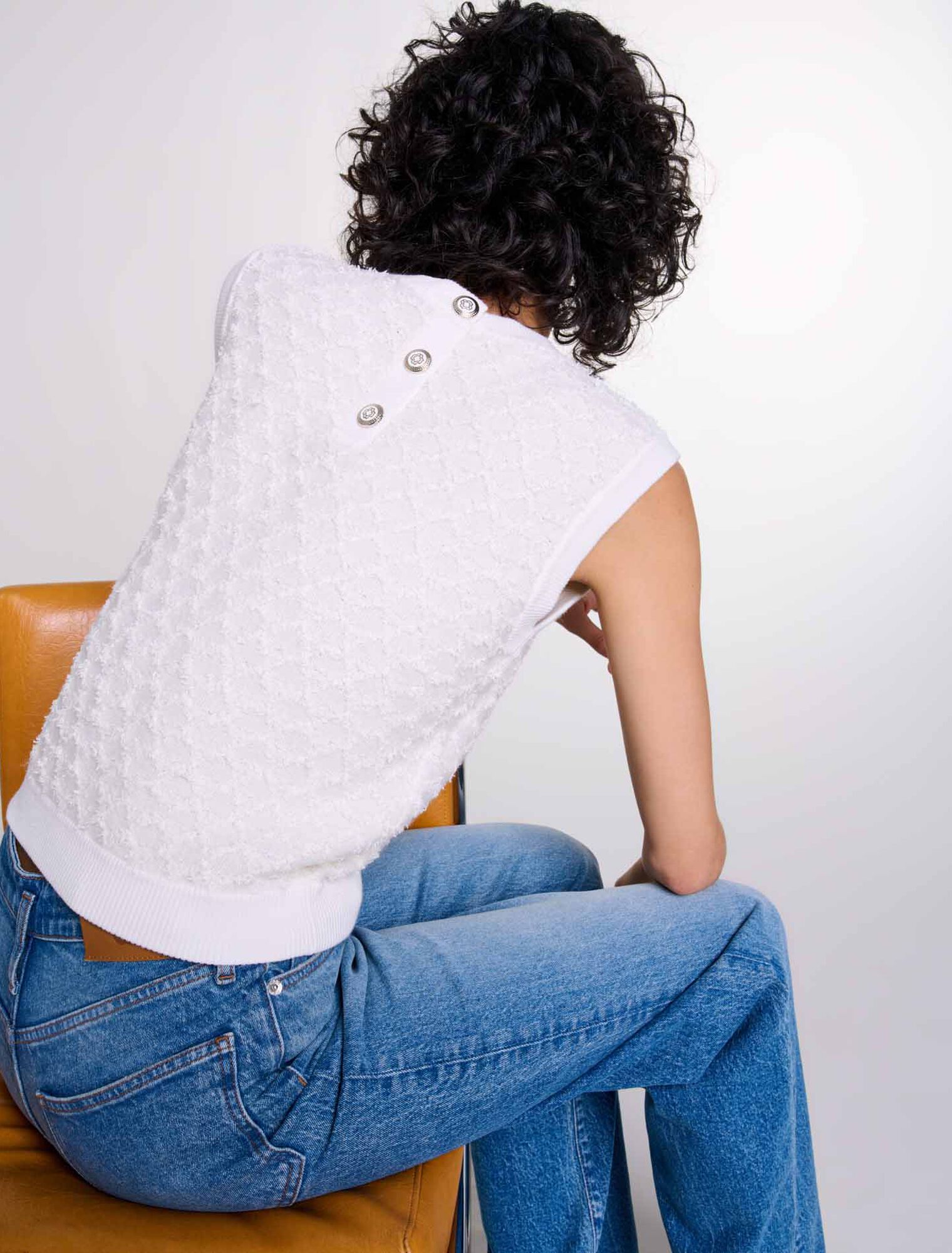 Maglione senza maniche in maglia