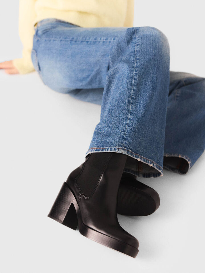 Stivaletto chelsea pelle con tacco