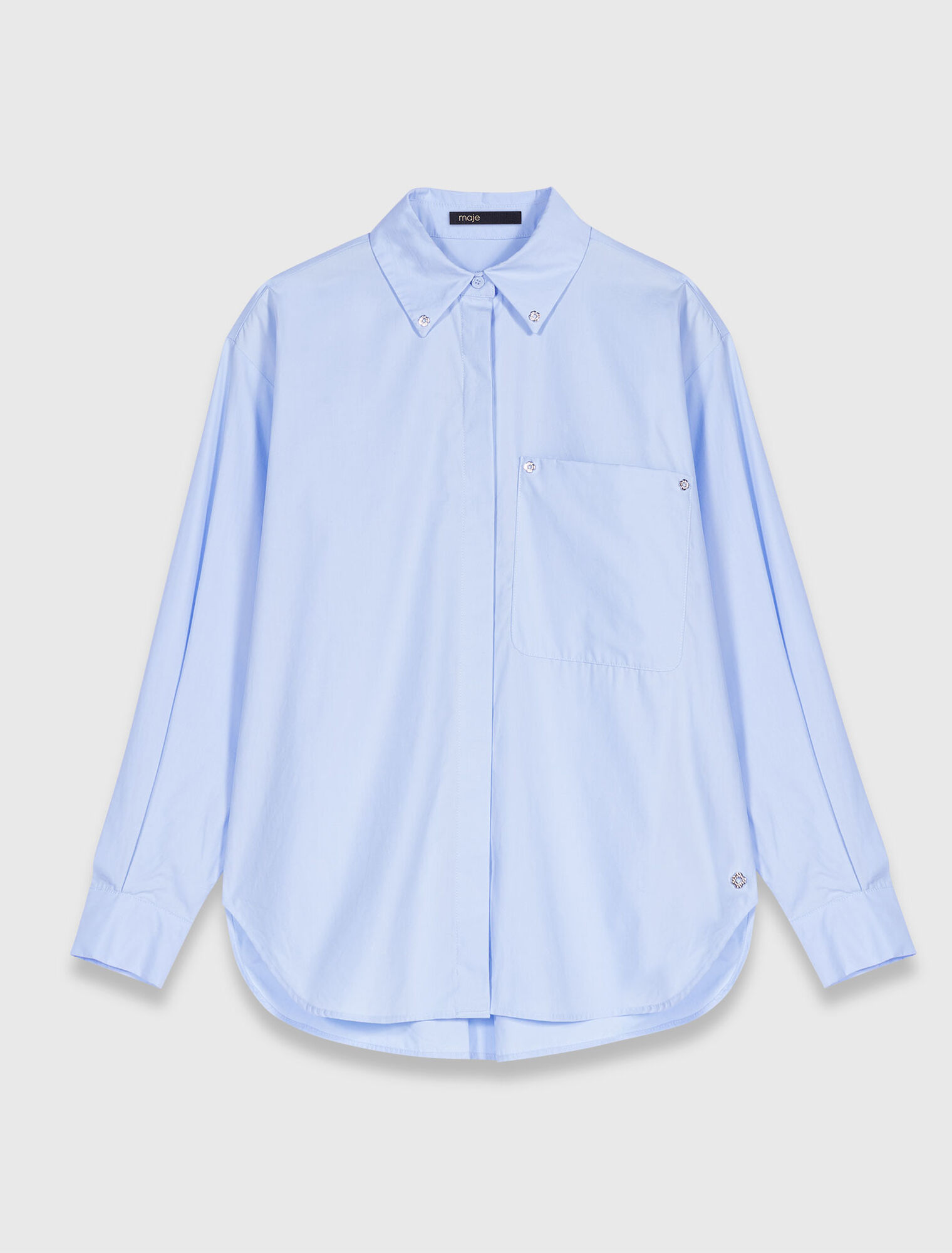 Camicia lunga in popeline