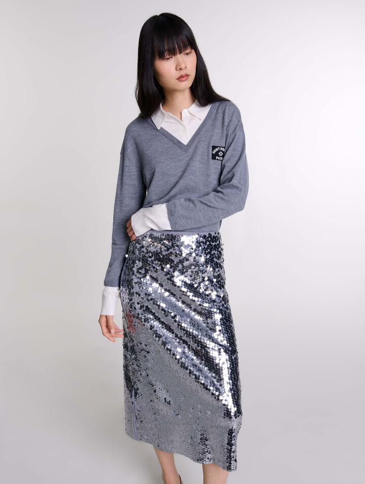Gonna in maglia glitterata