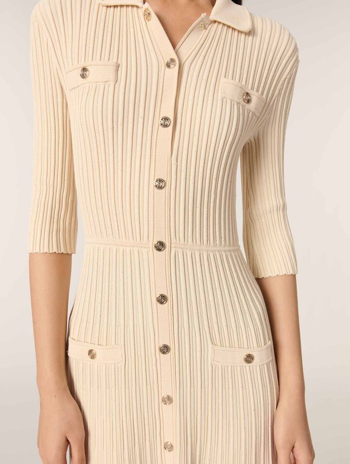 Abito midi in maglia paillettes