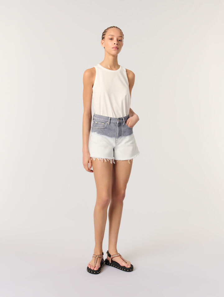 Shorts in denim tie & dye