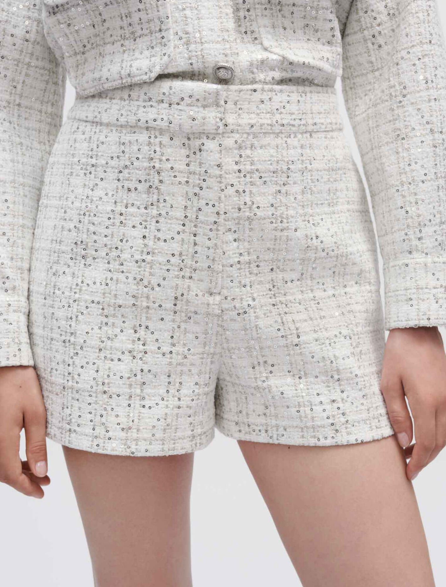 Shorts in tweed ecru