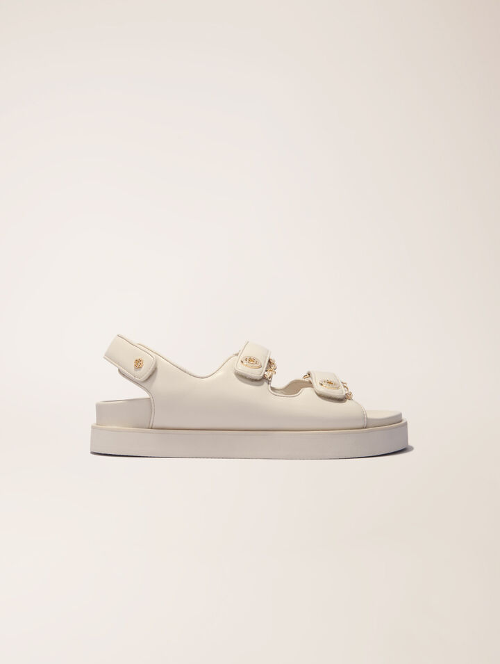 Sandali in pelle con suola piatta