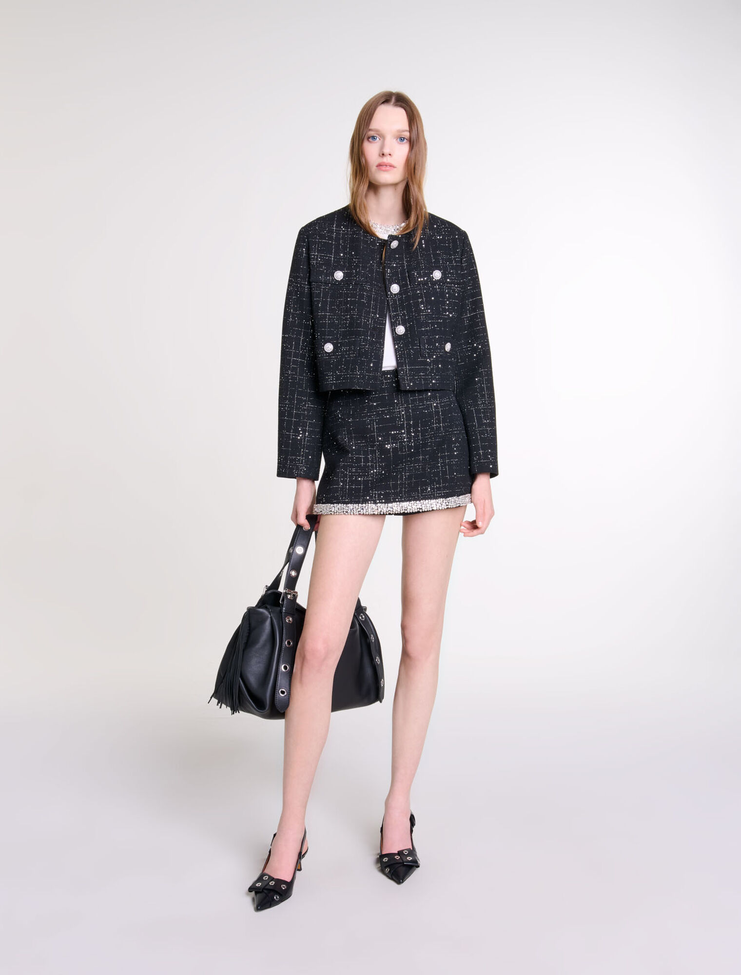 Giacca corta in tweed