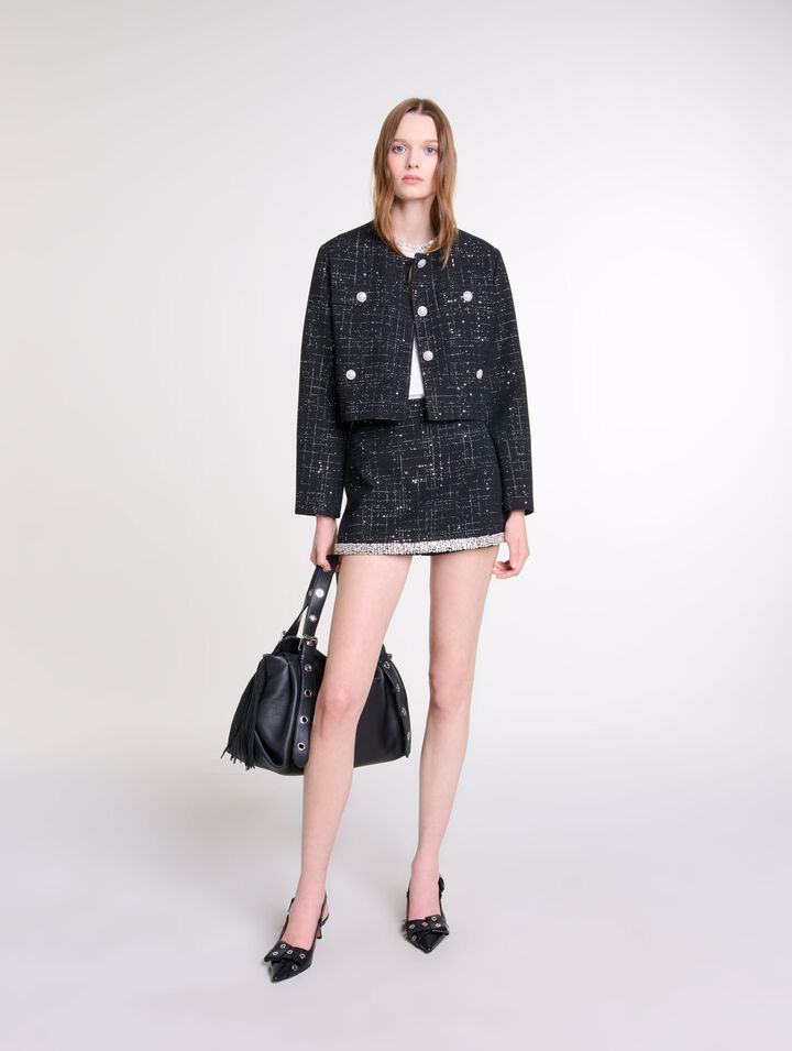Giacca corta in tweed
