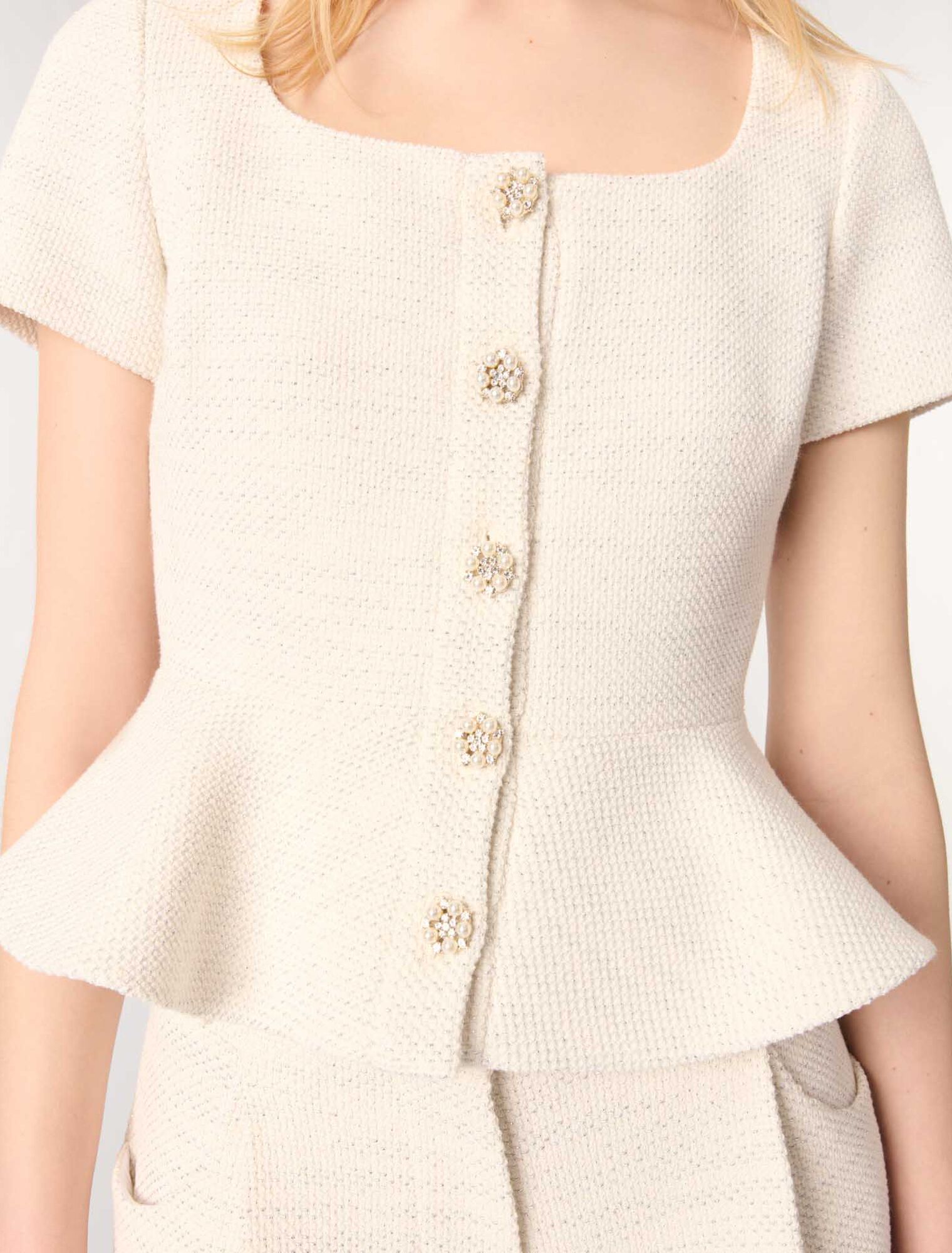 Top peplo in tweed e lurex
