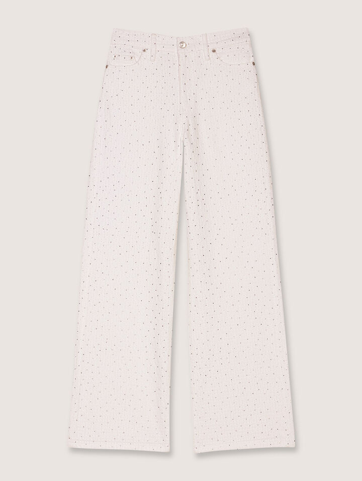 Jeans larghi dettagli glitterati