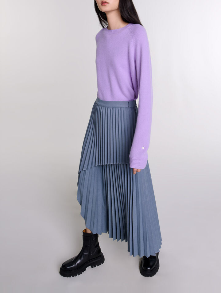 Gonna plissettata asimmetrica