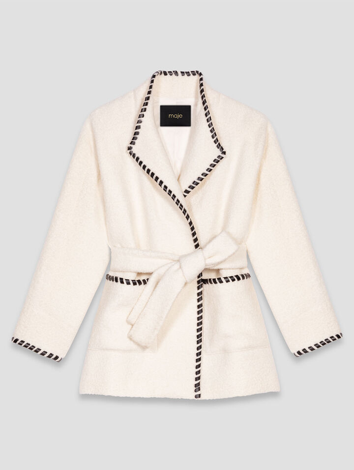 Cappotto foderato con nastro a contrasto
