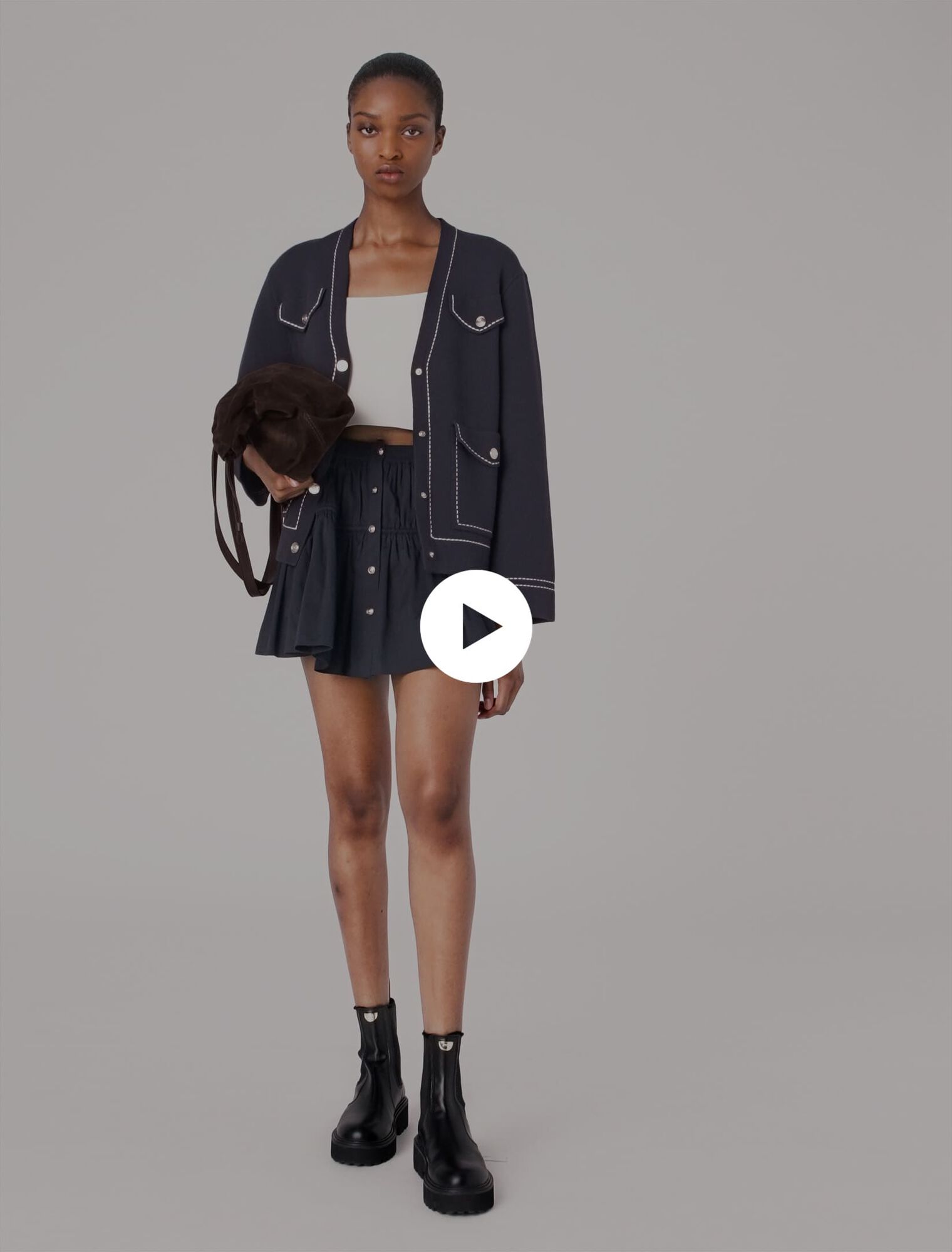 Cardigan lungo in maglia trapuntata