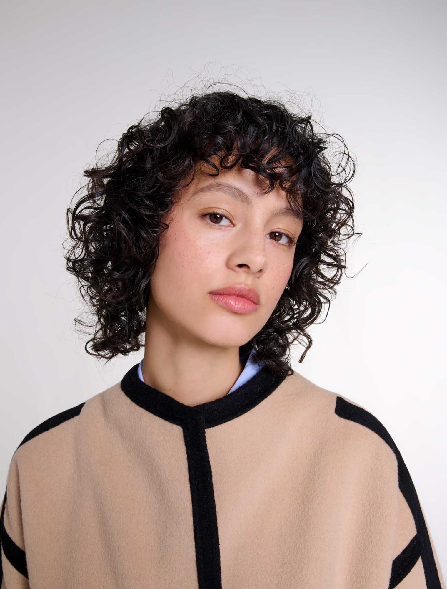 Cappotto corto bicolore