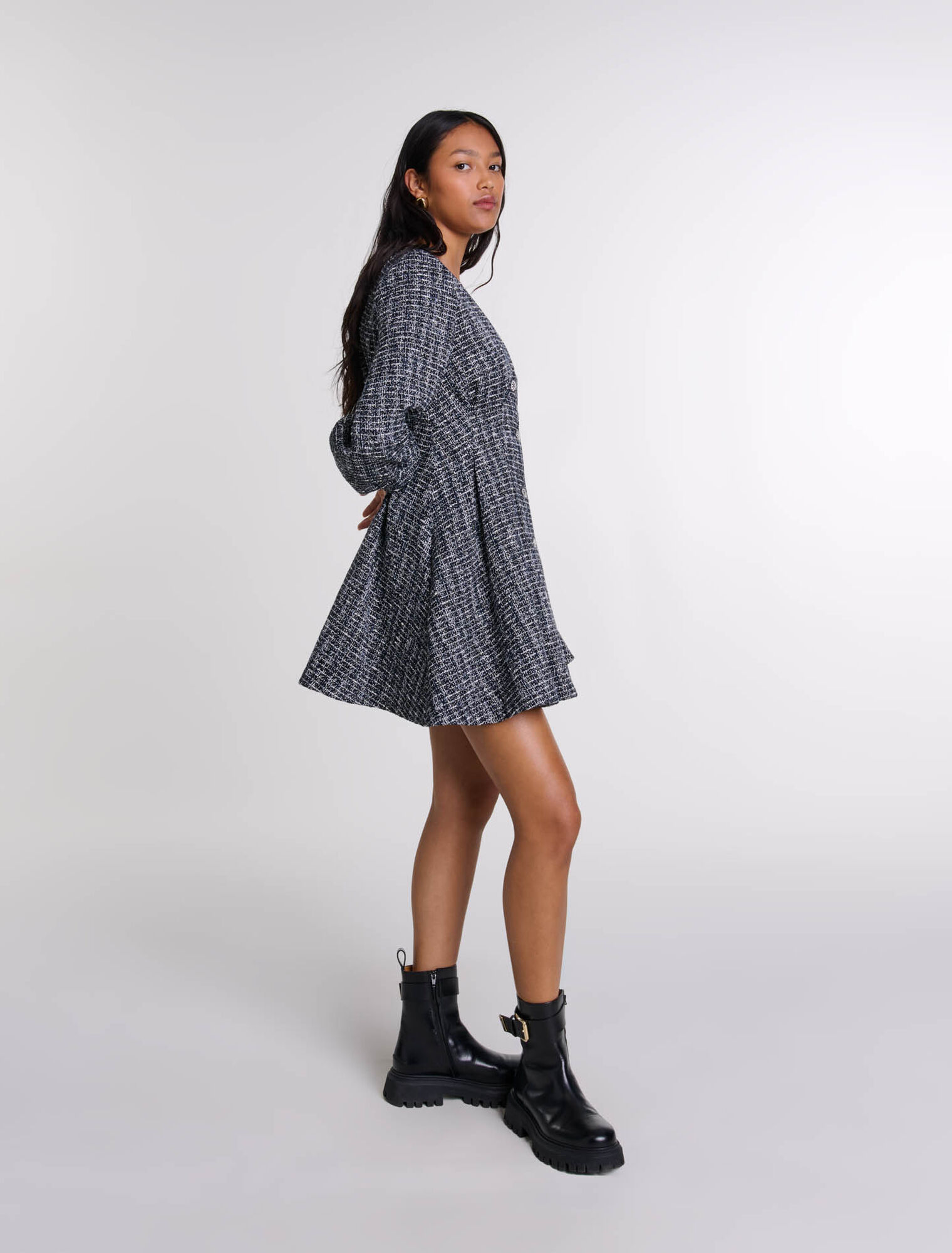 Abito corto in tweed